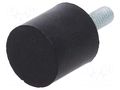 Vibroisolation foot; Ø: 20mm; H: 20mm; Shore hardness: 55±5; 302N ELESA+GANTER DVA4-20-20-M6