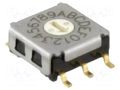 Encoding switch; HEX/BCD; Pos: 16; SMT; Rcont max: 200mΩ; 1.96Ncm OMRON Electronic Components A6KS-162RF