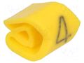 Markers; Marking: 4; 3÷5mm; PVC; yellow; -30÷80°C; leaded; UL94V-0 WEIDMÜLLER WM-CLI1-3GE/SW-4MP