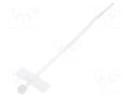 Cable tie; with label; L: 100mm; W: 2.5mm; natural; polyamide; 78.5N KSS WIRING MCV-100