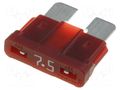 Fuse: fuse; 7.5A; 32VDC; automotive; 19mm; ATOF LITTELFUSE 028707.5PXCN