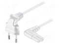 Cable; CEE 7/16 (C) plug angled,IEC C7 female angled; PVC; 2m Goobay SN15-02/07/020W