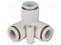 Tee fitting; angled 90°,plug-in; -1÷10bar; polypropylene SMC KQ2D04-00A