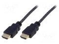 Cable; HDMI plug,both sides; 3m; black; HDMI 1.4 DIGITUS AK-330114-030-S