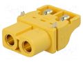 Connector: DC supply; socket; female; XT60; 30A; 500V; PIN: 2; SMT AMASS XT60PT-F