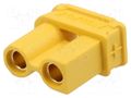 Connector: DC supply; socket; female; XT30; 15A; 500V; PIN: 2; THT AMASS XT30UPB-F