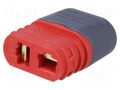 Connector: DC supply; plug; AM-1015; female; PIN: 2; for cable; red AMASS AM1015SE-F