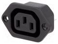 Connector: AC supply; socket; female; 10A; 250VAC; C13 (F) ADAM TECH IEC-B-1