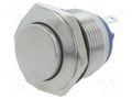 Switch: vandal resistant; Pos: 2; SPST-NO; 1A/220VAC; 2A/36VDC ONPOW V19-12H-S