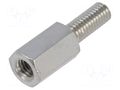 Screwed spacer sleeve; 8mm; Int.thread: M3; Ext.thread: M3; brass DREMEC TFM-M3X8/DR213