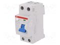 RCD breaker; Inom: 16A; Ires: 10mA; Max surge current: 5000A; IP20 ABB F202A-16/0.01
