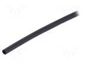Heat shrink sleeve; 3: 1; 3mm; L: 1m; black; Wall thick: 0.6mm HELLERMANNTYTON TREDUX-3/1-BK