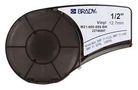 LABELING TAPE, VINYL, 0.5" X 21FT, WHITE/BLACK M21-500-595-BK.