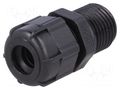 Cable gland; with long thread; M16; 1.5; IP68; polyamide; black BM GROUP BM4917LN