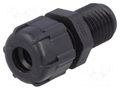 Cable gland; with long thread; M12; 1.5; IP68; polyamide; black BM GROUP BM4912LN