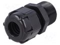 Cable gland; with long thread; PG13,5; IP68; polyamide; black BM GROUP BM4013LN