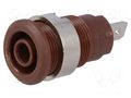 Connector: 4mm banana; socket; 24A; 1kV; Cutout: Ø12.2mm; brown STÄUBLI SLB4-F/N-X-27