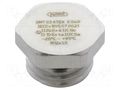 Stopper; M12; 1.5; IP68; brass; Plating: nickel; V-Ms-Ex; with seal HUMMEL HUMMEL-1197120050