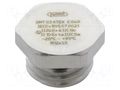 Stopper; M12; 1.5; IP68; brass; Plating: nickel; V-Ms-Ex; with seal HUMMEL HUMMEL-1197120050