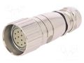 Connector: M23; plug; PIN: 12; female; soldering; for cable; IP67 BULGIN PXMBNI23FBF12ASC