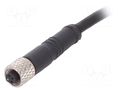 Connector: M5; plug; female; cables; PIN: 3; 1A; straight; IP67; 60V BULGIN PXPTPU05FBF03AC010