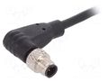 Connector: M5; plug; male; cables; PIN: 3; 1A; angled; IP67; 60V; 1m BULGIN PXPPVC05RAM03AC010