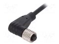 Connector: M5; plug; female; cables; PIN: 3; 1A; angled; IP67; 60V BULGIN PXPPVC05RAF03AC010