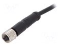 Connector: M5; plug; female; cables; PIN: 3; 1A; straight; IP67; 60V BULGIN PXPPVC05FBF03AC010