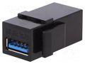 Coupler; socket; female x2; USB A socket x2; Keystone; straight LOGILINK LOG-NK0015B