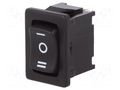 ROCKER; SP3T; Pos: 3; ON-OFF-ON; 6A/250VAC; black; IP40; none; 1800 Marquardt 1808.6103