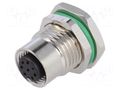 Connector: M12; socket; PIN: 8; female; 30V; IP67; THT; 2A BULGIN MBNI12RPF08APCPG9