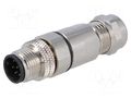 Connector: M12; plug; PIN: 8; male; 30V; IP67; soldering; for cable BULGIN MBNI12FIM08ASCPG7