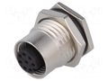 Connector: M12; socket; PIN: 8; female; 30V; IP68,IP69K; THT; metal AMPHENOL LTW M12A-08PFFP-SF8001
