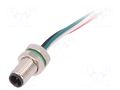 Connector: M5; socket; male; cables; PIN: 4; IP67; 60V; 100mm; 1A BULGIN PXMBNI05RPM04AF001
