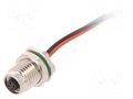 Connector: M5; socket; female; cables; PIN: 3; IP67; 60V; 100mm; 1A BULGIN PXMBNI05RPF03AF001