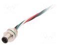 Connector: M5; socket; male; cables; PIN: 4; IP67; 60V; 100mm; 1A BULGIN PXMBNI05FPM04AF001