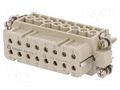 Connector: HDC; contact insert; female; DA; PIN: 16; 16+PE; UL94V-0 DEGSON ELECTRONICS DA-016-F
