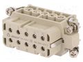 Connector: HDC; contact insert; female; DA; PIN: 10; 10+PE; UL94V-0 DEGSON ELECTRONICS DA-010-F