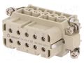 Connector: HDC; contact insert; female; DA; PIN: 10; 10+PE; UL94V-0 DEGSON ELECTRONICS DA-010-F