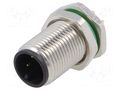 Connector: M12; socket; PIN: 3; male; 250V; straight; IP67; THT; 4A BULGIN MBNI12RPM03APCM12