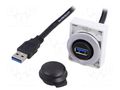 USB socket; 30mm; RMQ-Titan; Ø30.5mm; IP20; Len: 0.6m; USB 3.0 A/A EATON ELECTRIC M30C-FUSB-60