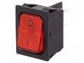 ROCKER; DPST; Pos: 2; ON-OFF; 20A/250VAC; red; IP40; filament lamp Marquardt 1835.3112