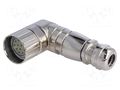 Connector: M23; plug; PIN: 12; female; soldering; for cable; angled BULGIN PXMBNI23RAF12ASC