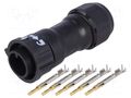 Connector: circular; plug; for cable; PIN: 5; male; with contacts AMPHENOL LTW CB-05BFMA-QL8MP0