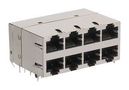 RJ45 CONN, JACK, 8P8C, 8PORT, R/A, TH 0854-2X4R-JD-F