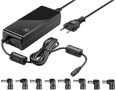 Notebook Power Supply 90 W, black, 1.6 m - incl. 8x DC adapters and 1x USB-A socket, 12 V - 22 V up to max. 4 A 55001