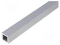 Connecting tubes; S: 10mm; L: 200mm; aluminium; square ELESA+GANTER GN480.1-V10-200-AL