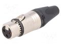 Connector: XLR; plug; female; PIN: 3; straight; EMC/EMI; for cable NEUTRIK NTR-NC3FXX-EMC