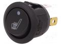 ROCKER; SPST; Pos: 2; ON-OFF; 20A/14VDC; black; LED,point; 14VDC SCI R13-273AL-02-BBYR