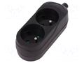 Connector: AC supply; female; splitter; 2P+PE; 250VAC; 16A; black JONEX TX-GN-270CZ
